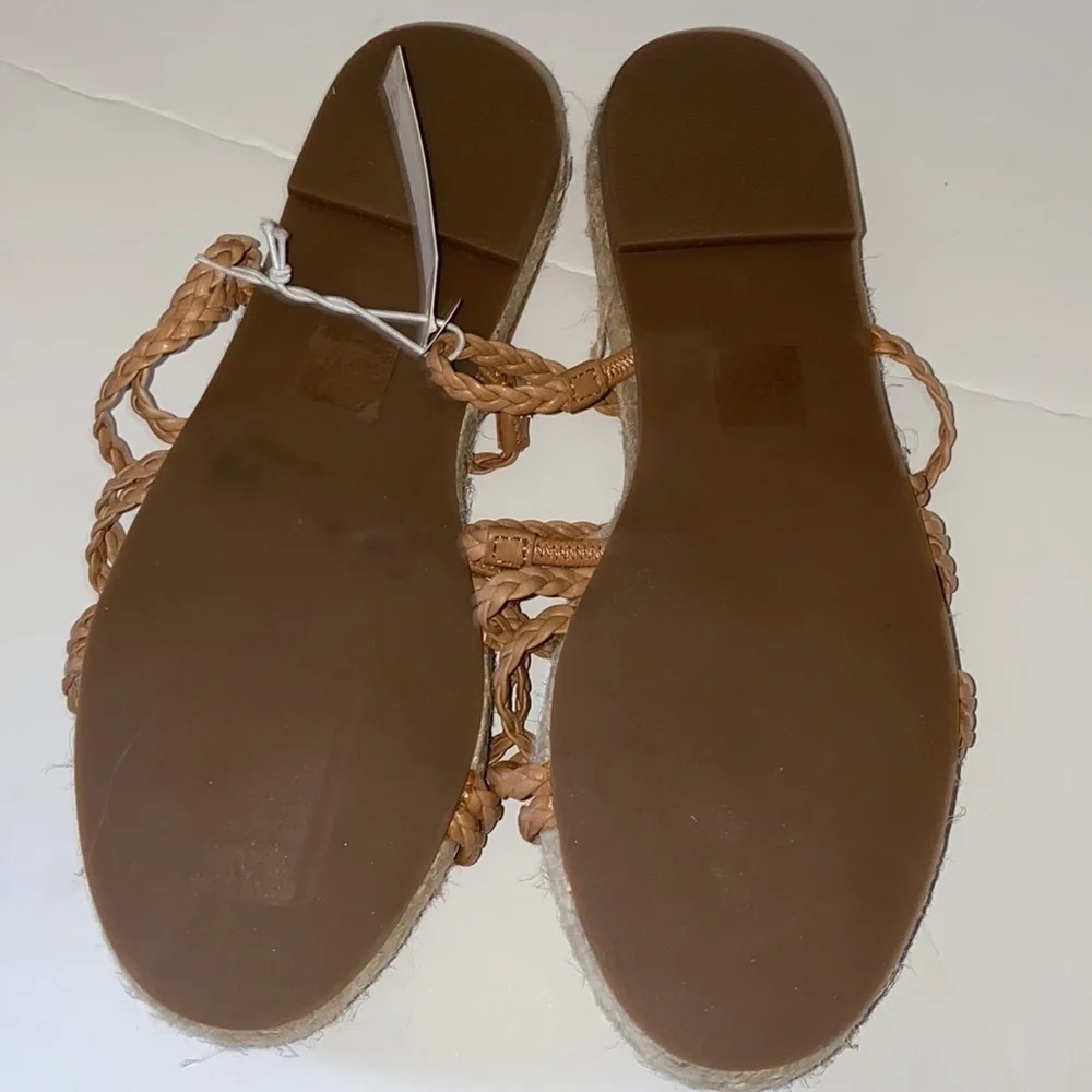Madewell The Kathryn Espadrille Slide Sandal in Leather